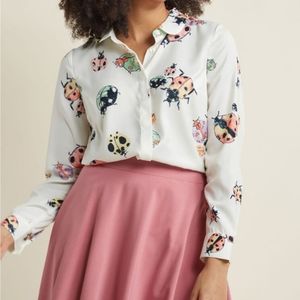 Modcloth Ladybug blouse M